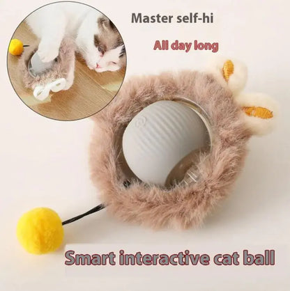 Interactive Cat Toys Rolling Ball Dog Ball Smart Automatic Rotating Rolling Ball With String, Interactive Self Moving Balls Toys For Large Small Dogs