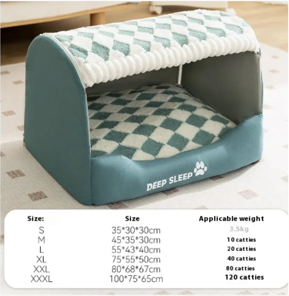 Cozy Bear-Shaped Enclosed Pet Bed for Small Dogs